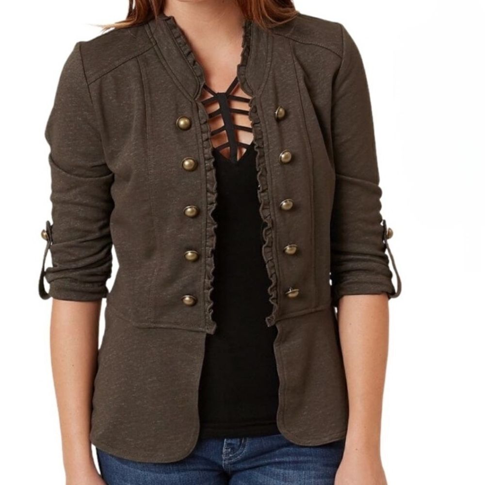 Daytrip Women's Army Green Military Blazer Jacket